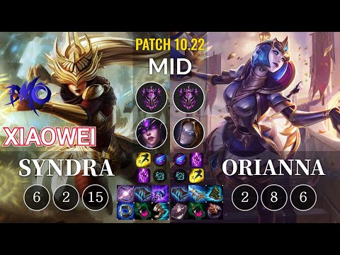 DMO Xiaowei Syndra vs Orianna Mid - KR Patch 10.22