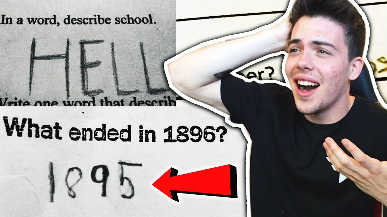<h1 class=title>REACTING TO FUNNIEST KIDS TEST ANSWERS</h1>
