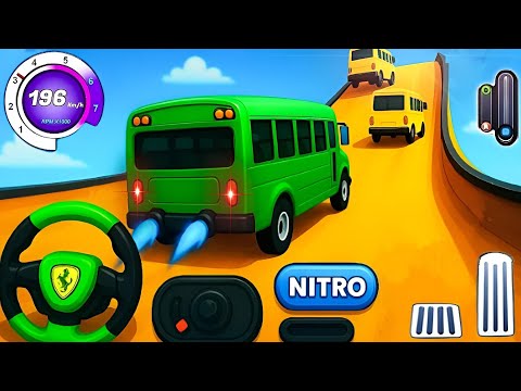 Mega Ramp Bus Stunts Simulator: Coach Bus Extreme Stunt Racing - Android Gameplay