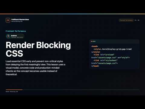 Render Blocking Css Explained Fullstack Masterclass Frontend Performance Course