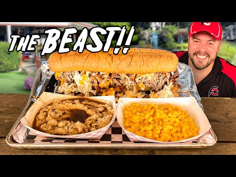 Triple Meat "Beast" BBQ Sandwich Challenge in New Jersey!!