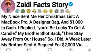 My Niece Sent Me Her Christmas List: A MacBook Pro, A Designer Bag, And $1,000 In...Reddit Story