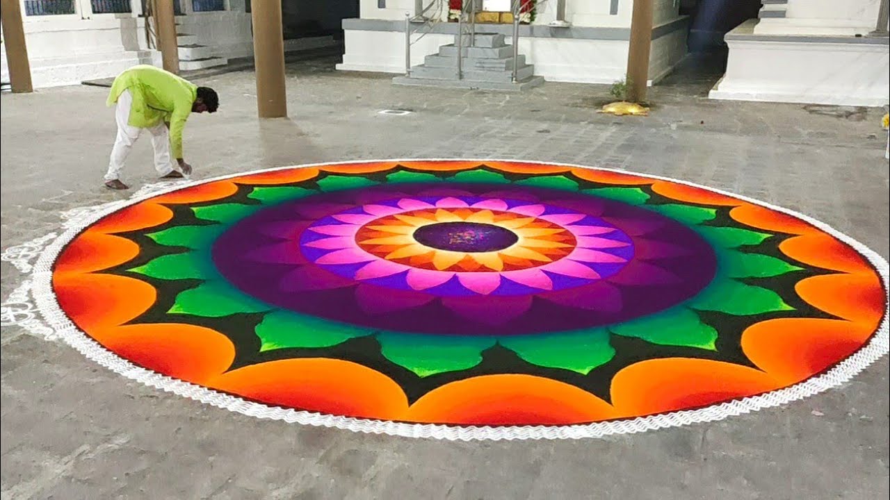 Biggest sanaskar bharti mandala rangoli design by ganesh vedpathak