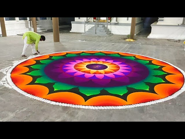 Biggest sanaskar bharti mandala rangoli design by ganesh vedpathak