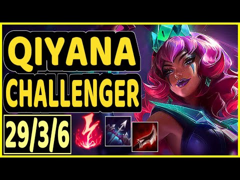 SERTUSS (QIYANA) - QUADRAKILL 29/3/6 KDA MID CHALLENGER GAMEPLAY - EUW