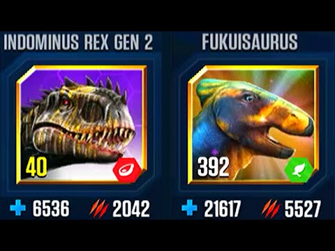 DEFEAT 12 OPPONENTS INDOMINUS REX GEN 2 VS FUKUISAURUS | JURASSIC WORLD THE GAME