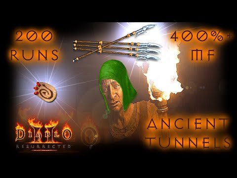 Diablo 2 Resurrected (D2R) - 200 Ancient Tunnels Runs Drop HIGHLIGHTS [Another Day, Another Shako]