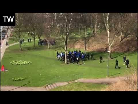 Schalke vs HSV fans - Massive fight