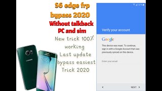 Samsung s6 edge frp bypass 2020 trick