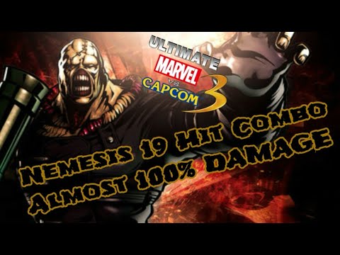 ULTIMATE MARVEL VS. CAPCOM 3: Nemesis 19 Hit Combo (Almost 100% DAMAGE)