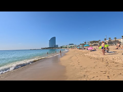 Barcelona Beach Summer 2025 Walking Tour (Playa de la Barceloneta Beach) [4K]