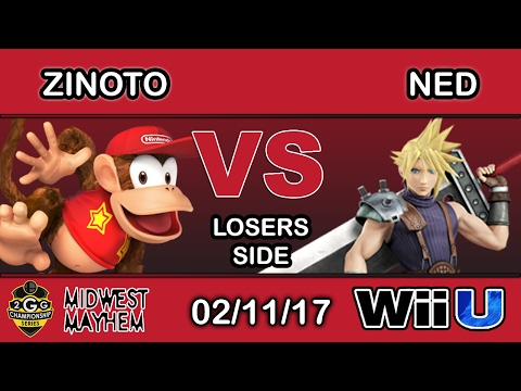 2GGC: Midwest Mayhem - Zinoto (Diddy Kong) Vs. Ned (Cloud) Losers Side - Smash Wii U