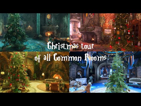 Christmas Tour of All Hogwarts Common Rooms | Hogwarts Legacy (ambience)
