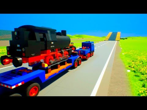 High Speed Lego Car Jumps on Mines #4 | Brick Rigs