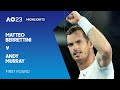 Matteo Berrettini V Andy Murray Highlights Australian Open 2023 First Round