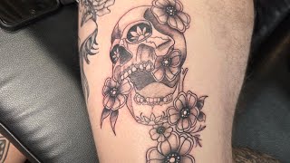 Adding more to the day of the dead leg sleeve! Come tattoo with me