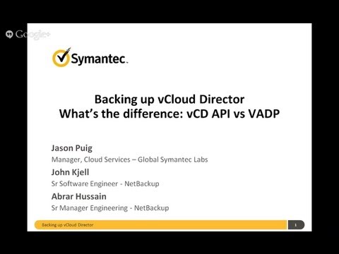 Backing up vCloud Director | What's the difference between the vCD API and VADP?