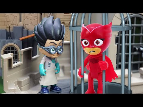 PJ Masks gegen Romeo. Die Pyjamahelden retten Eulette. Spaß mit Spielzeugen