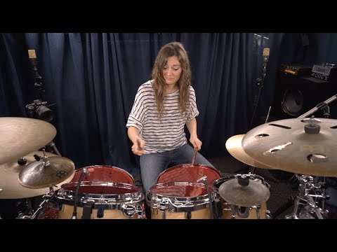Groove in 4, hi hat in 5, hi hat foot in 3