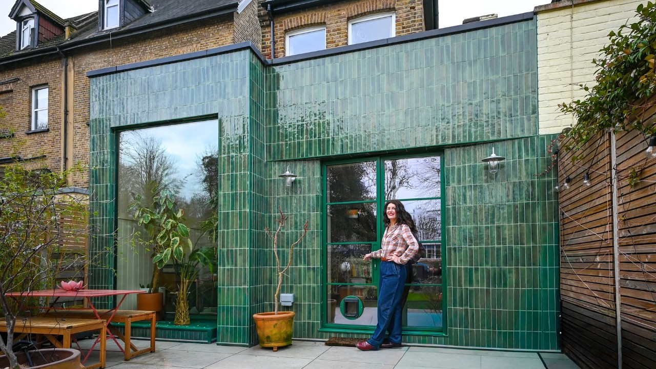 Inside Designer Patsy's Gorgeous Green Tiled Extension & Full Home Renovation in North London