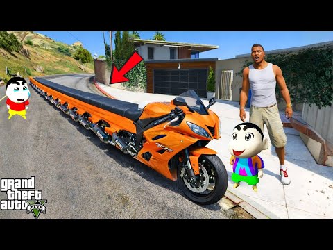 Franklin & Shinchan Test The World’s Longest Bike In GTA 5! | GTA 5 Bangla Gameplay