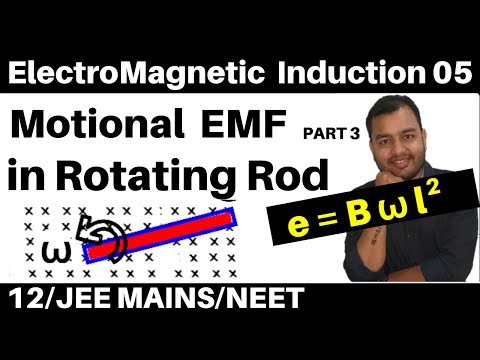 ElectroMagnetic Induction 05 : Motional EMF 3 II Motional EMF in Rotating Rod JEE /NEET
