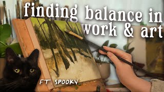 ART VLOG 🌿 navigating burnout + finding work/life balance as an art content creator