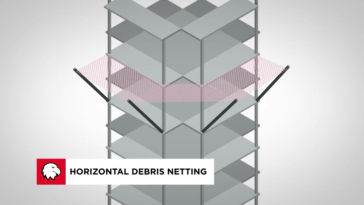 Personnel Safety Netting for Jobsite Construction