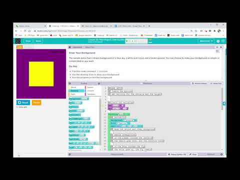 Unit 3 Lesson 20 page 3: draw your background code.org CSD 20/21