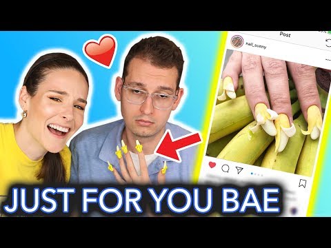 Giving My Boyfriend Banana Nails (peel me baby) Video