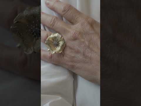 Кольцо Fiore из серебра 925 с покрытием желтым золотом и белым родием