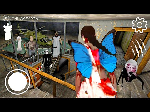 PLAYING AS FLYING KAMLA IN GRANNY 4 MORTUARY MADNESS || KAMLA FOUND A SECRET HELICOPTER ESCAPE