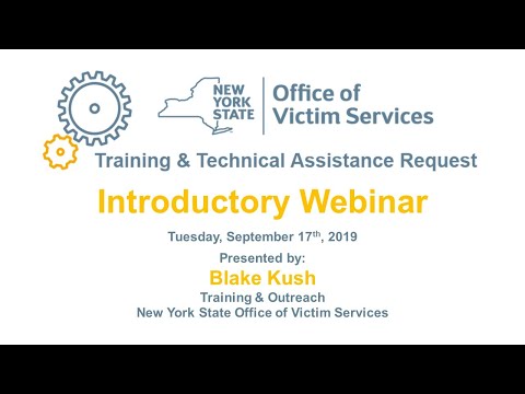 OVS Training & Technical Assistance Request Program Webinar Training - September 17, 2019
