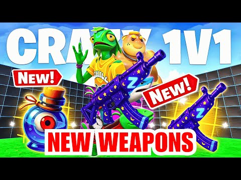 NEW WEAPONS CRAZY 1V1 FFA ALL GUNS & RIDES MAP FORTNITE CREATIVE (PART 40) Sleep SMG Crazy 1v1 ffa