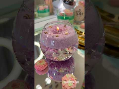 Purple Water Candle with Sand Wax & Shells | Aesthetic ASMR DIY✨💜