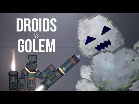 Functional Androids vs Stone Golem Boss - People Playground 1.23.7