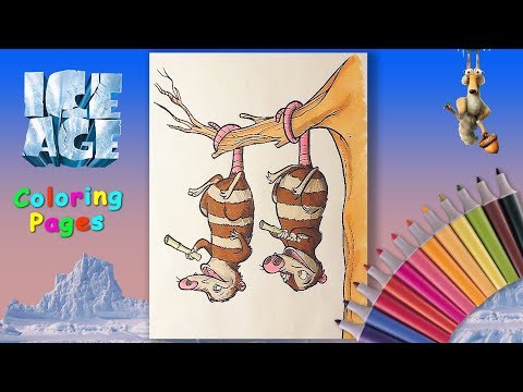 Ice Age Coloring pages. Coloring Crash and Eddie from Ice Age 2 cartoon. Video