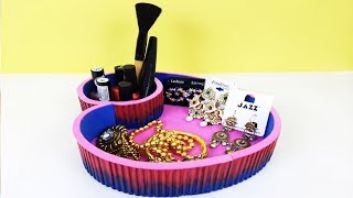Beautiful makeup organiser box DIY Waste Cardboard - makeup organiser ideas Life Hacks!