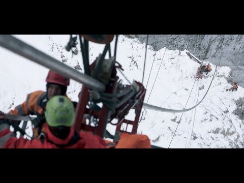 Neubau Seilbahn Zugspitze – Seilzug und Montage der Seilbahnkabinen