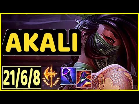 AKALI VS LISSANDRA - 21/6/8 KDA MID GAMEPLAY