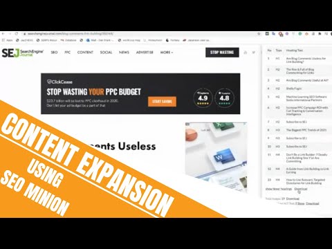 Content Expansion Using SEO Minion