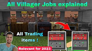 #4 - How to give Jobs and Trade with Villagers in Minecraft PE in Hindi | All Trading Items