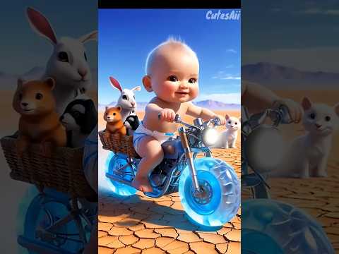 The Ice Bike Adventure vs Fire Villain Pappy 😢🚴‍♂️🔥❄️#shortsfeed #baby #ai #ytshorts #cute #cartoon