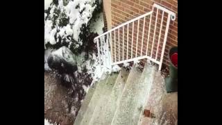 Meek Mill falls FACE FIRST into the Snow by slipping!