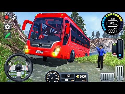 Mud Bus Offroad Driving Simulator 3D - Mountain Uphill Coach Bus Driver 2022 - Android GamePlay