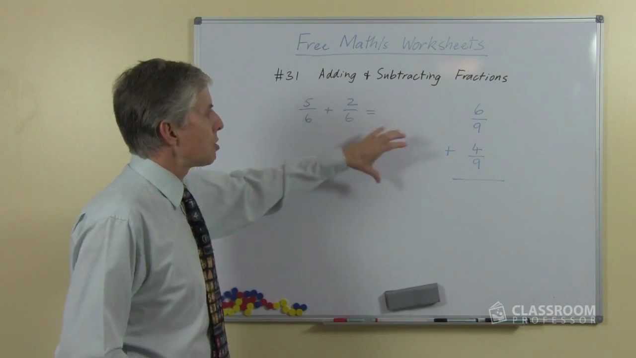 Teacher Math Lesson: Adding and Subtracting Fractions