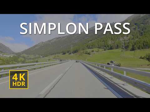 🇮🇹🇨🇭 Driving the Simplon Pass, Italy to Switzerland, 4K HDR