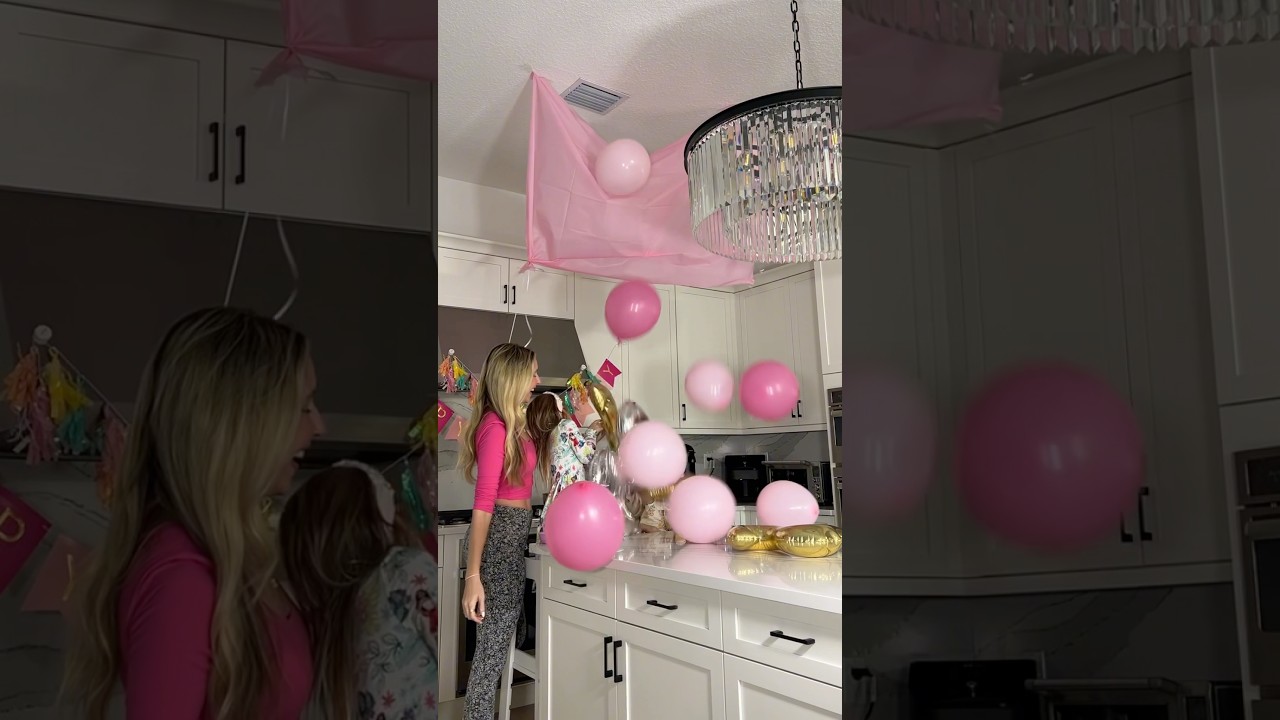 Making a DIY balloon drop!! DIY birthday decor!