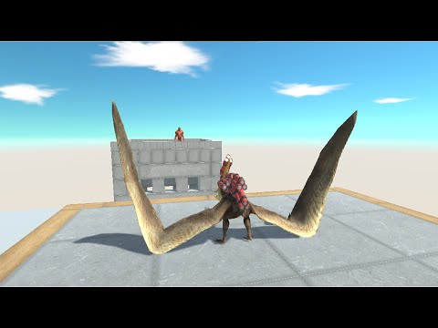 KAMIKAZE PTERANODON VS ALL UNITS on the Wobbly Building -  Animal Revolt Battle Simulator