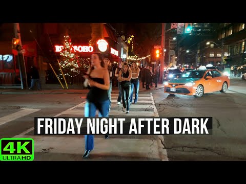 【4K】⭐ Toronto Friday Night Walk ❄️ Bitter Cold & Flurries | King Street West Nightlife (Dec 2025)